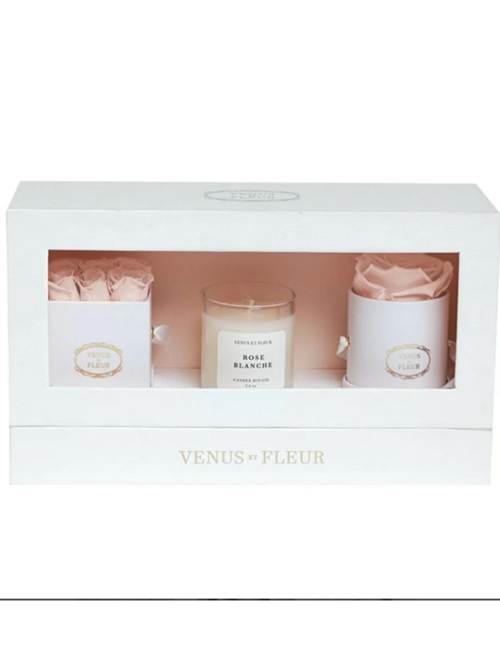 Venus Et Fleur Pink Rose & Candle Gift Set